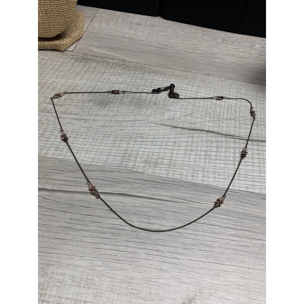 CMC Antique Copper Flower Bead Eyeglass Chain Lanyard Sunglasses Holder Strap